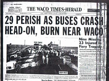 The front page of the Waco Times-Herald on August 4, 1952