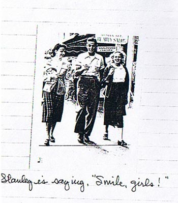 A sidewalk photographer took this picture of Claire Masters (left) and her friends the day President Truman came to town